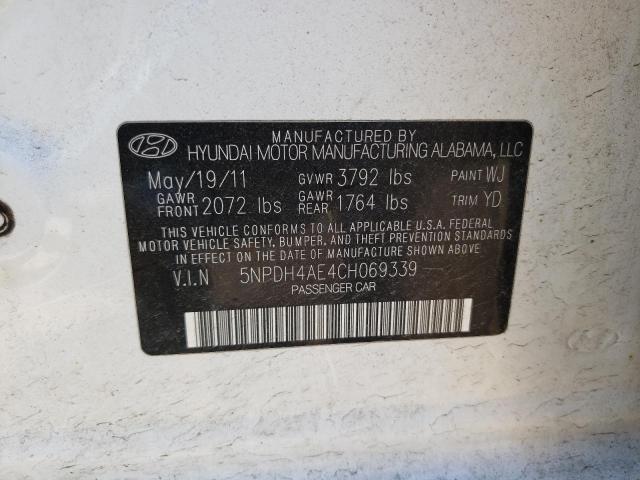 Photo 10 from auction – 2012 HYUNDAI ELANTRA GL with VIN 5NPDH4AE4CH069339
