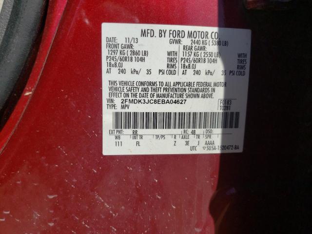 Photo 10 from auction – 2014 FORD EDGE SEL with VIN 2FMDK3JC8EBA04627