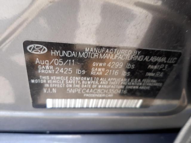 Photo 10 from auction – 2012 HYUNDAI SONATA SE with VIN 5NPEC4AC8CH350416