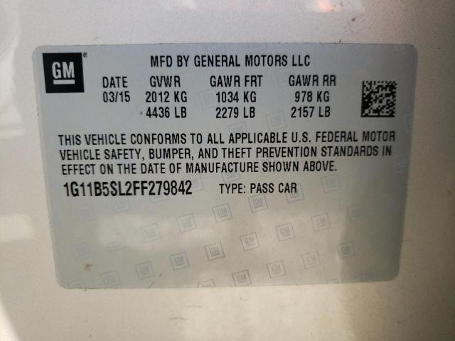 Photo 10 from auction – 2015 CHEVROLET MALIBU LS with VIN 1G11B5SL2FF279842
