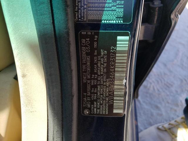 Photo 10 from auction – 2004 BMW 325 I with VIN WBAEV33464KR31732