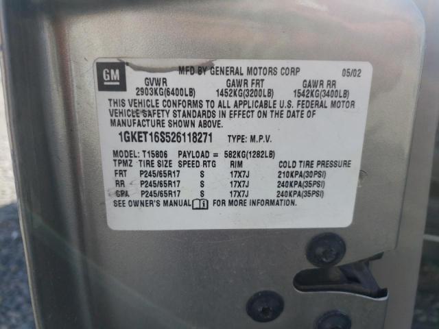 Photo 10 from auction – 2002 GMC ENVOY XL with VIN 1GKET16S526118271