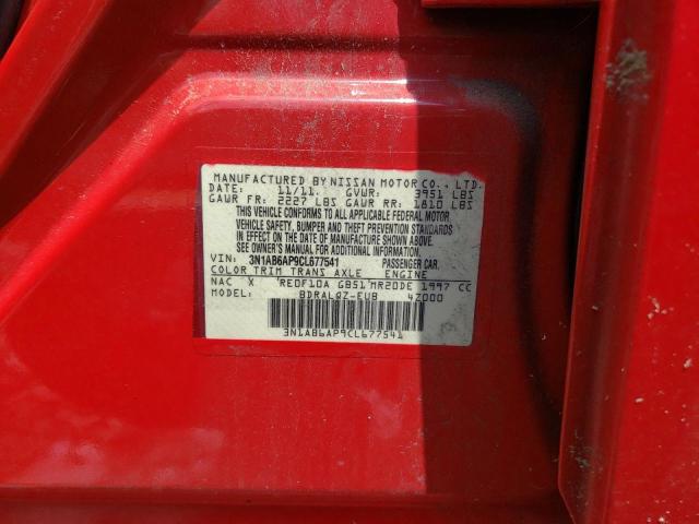 Photo 10 from auction – 2012 NISSAN SENTRA 2.0 with VIN 3N1AB6AP9CL677541
