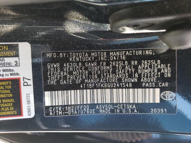 Photo 10 from auction – 2016 TOYOTA CAMRY LE with VIN 4T1BF1FK6GU241548