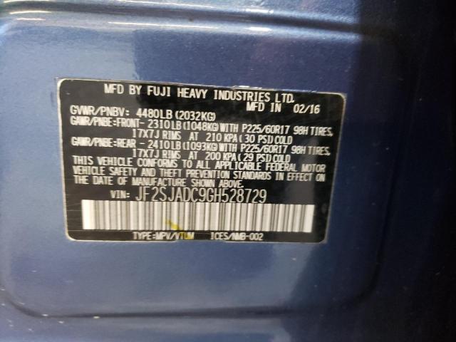 Photo 10 from auction – 2016 SUBARU FORESTER 2 with VIN JF2SJADC9GH528729