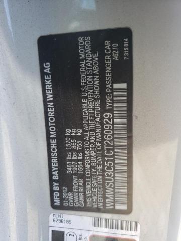 Photo 10 from auction – 2012 MINI COOPER with VIN WMWSU3C51CT260929