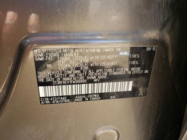 Photo 10 from auction – 2015 TOYOTA RAV4 XLE with VIN 2T3RFREV1FW388889