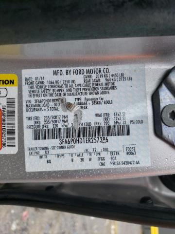 Photo 10 from auction – 2014 FORD FUSION SE with VIN 3FA6P0HD1ER257386