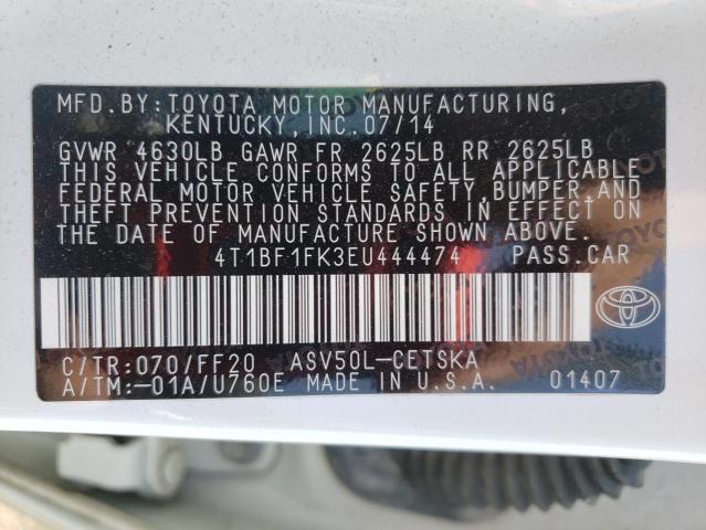 Photo 10 from auction – 2014 TOYOTA CAMRY L with VIN 4T1BF1FK3EU444474