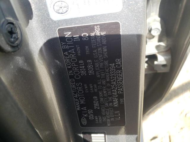 Photo 10 from auction – 2010 KIA FORTE EX with VIN KNAFU4A25A5233394