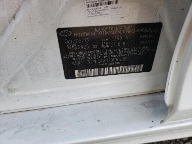 Photo 10 from auction – 2013 HYUNDAI SONATA SE with VIN 5NPEC4AC7DH618504