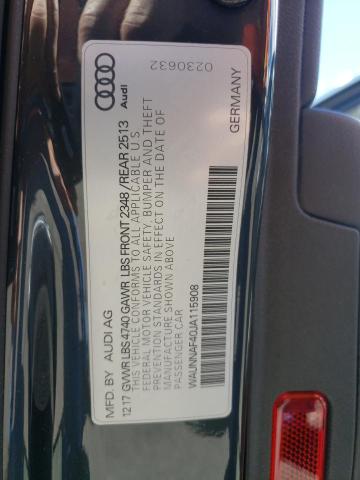 Photo 10 from auction – 2018 AUDI A4 PREMIUM with VIN WAUNNAF40JA115908