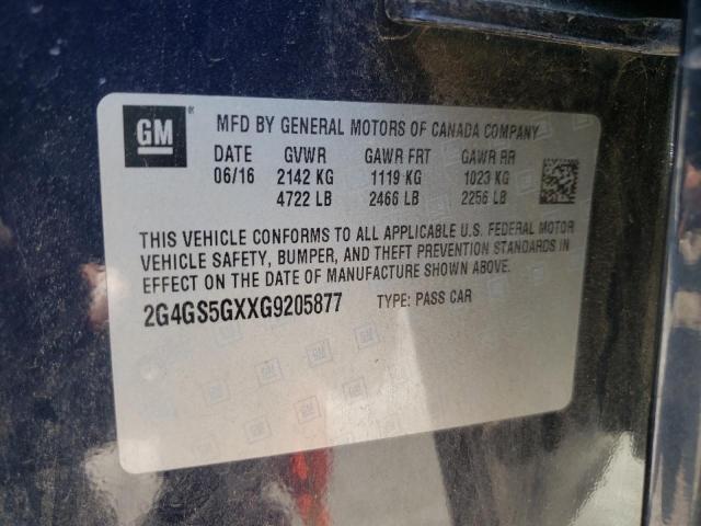Photo 10 from auction – 2016 BUICK REGAL PREM with VIN 2G4GS5GXXG9205877