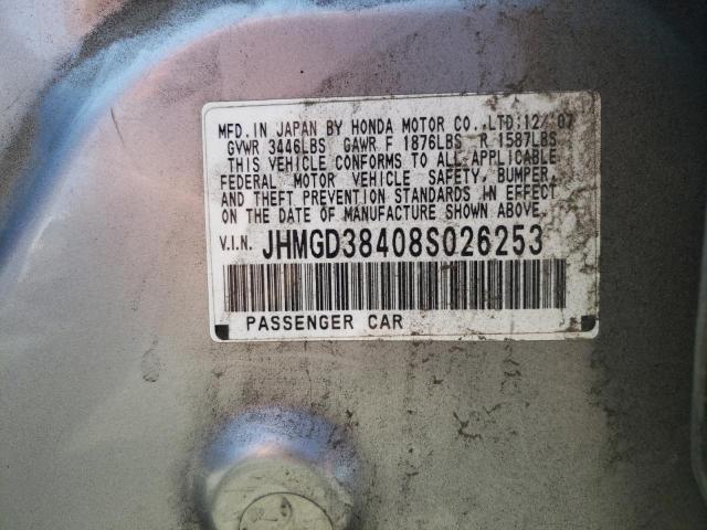Photo 10 from auction – 2008 HONDA FIT with VIN JHMGD38408S026253