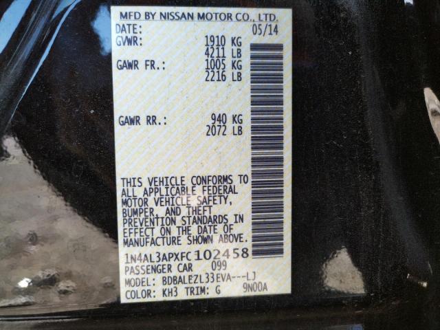Photo 10 from auction – 2015 NISSAN ALTIMA 2.5 with VIN 1N4AL3APXFC102458