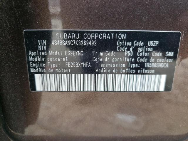 Photo 10 from auction – 2019 SUBARU OUTBACK 2. with VIN 4S4BSANC7K3269492