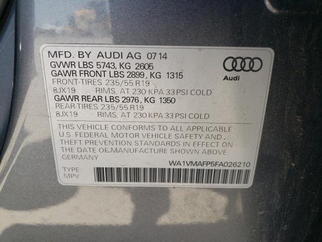Photo 10 from auction – 2015 AUDI Q5 TDI PRE with VIN WA1VMAFP5FA026210