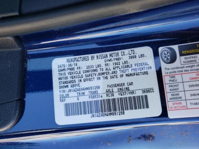 Photo 10 from auction – 2017 NISSAN 370Z BASE with VIN JN1AZ4EH4HM951258