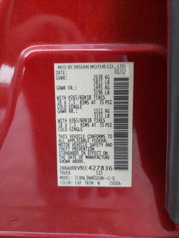 Photo 10 from auction – 2012 NISSAN FRONTIER S with VIN 1N6AD0EV9CC427836