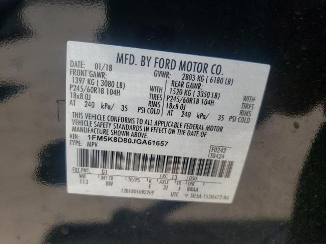Photo 10 from auction – 2018 FORD EXPLORER X with VIN 1FM5K8D80JGA61657
