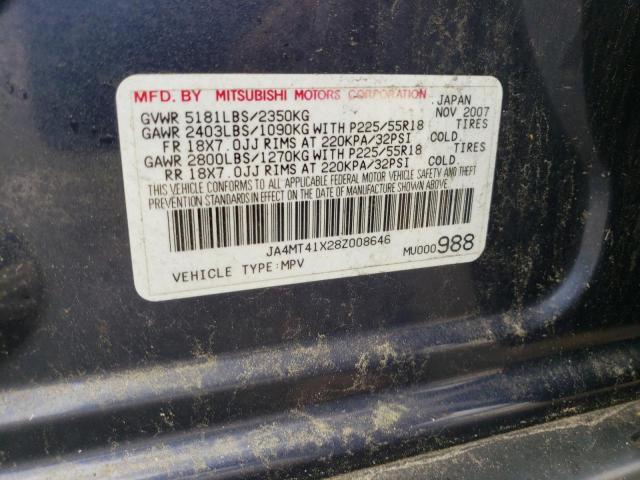 Photo 10 from auction – 2008 MITSUBISHI OUTLANDER with VIN JA4MT41X28Z008646