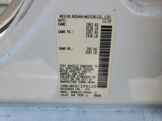 Photo 10 from auction – 2020 NISSAN ALTIMA S with VIN 1N4BL4BV3LC199120