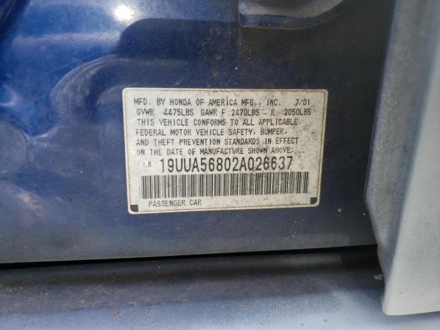 Photo 10 from auction – 2002 ACURA 3.2TL TYPE with VIN 19UUA56802A026637
