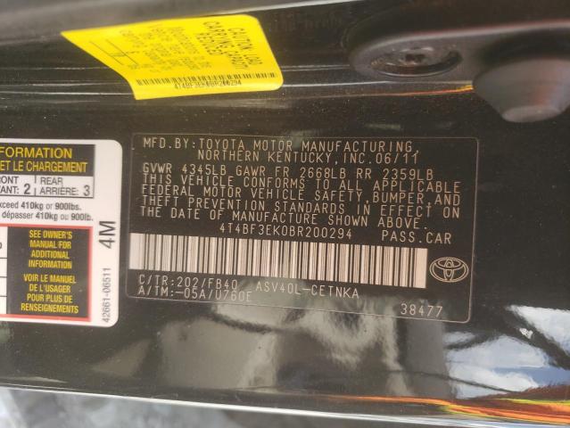 Photo 10 from auction – 2011 TOYOTA CAMRY BASE with VIN 4T4BF3EK0BR200294