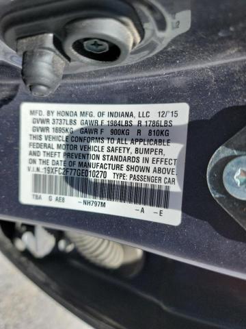 Photo 10 from auction – 2016 HONDA CIVIC EX with VIN 19XFC2F77GE010270