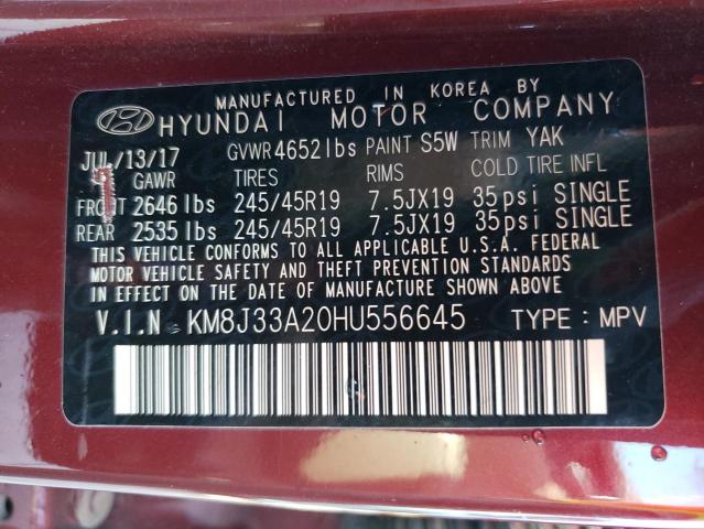 Photo 10 from auction – 2017 HYUNDAI TUCSON LIM with VIN KM8J33A20HU556645