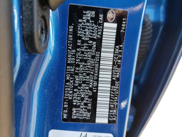 Photo 10 from auction – 2017 TOYOTA CAMRY LE with VIN 4T1BF1FK4HU670592