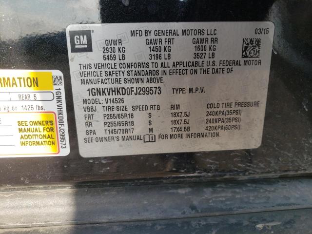 Photo 10 from auction – 2015 CHEVROLET TRAVERSE L with VIN 1GNKVHKD0FJ299573