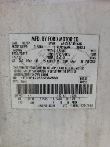 Photo 10 from auction – 2008 FORD F150 with VIN 1FTRF12268KB62869