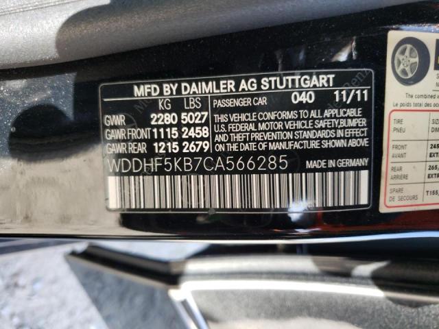 Photo 10 from auction – 2012 MERCEDES-BENZ E 350 with VIN WDDHF5KB7CA566285