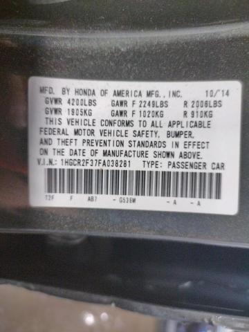 Photo 10 from auction – 2015 HONDA ACCORD LX with VIN 1HGCR2F37FA038281