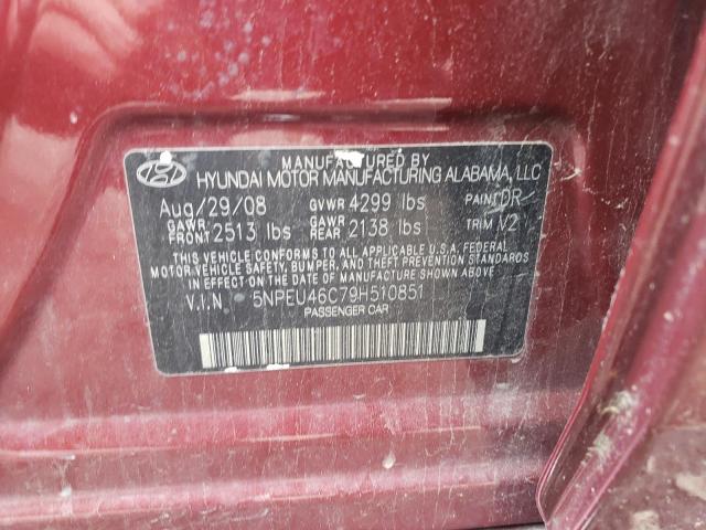 Photo 10 from auction – 2009 HYUNDAI SONATA SE with VIN 5NPEU46C79H510851