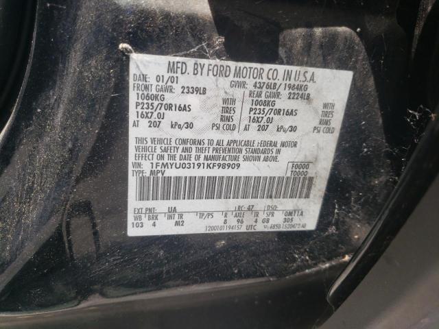Photo 10 from auction – 2001 FORD ESCAPE XLT with VIN 1FMYU03191KF98909