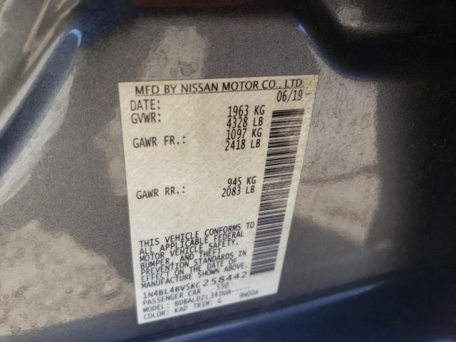 Photo 10 from auction – 2019 NISSAN ALTIMA S with VIN 1N4BL4BV5KC258442