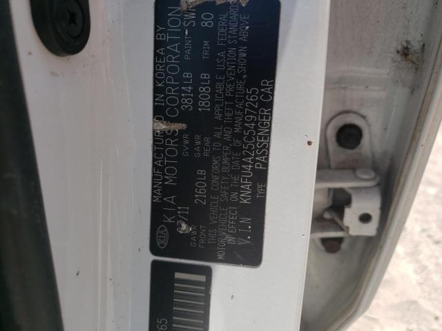 Photo 10 from auction – 2012 KIA FORTE EX with VIN KNAFU4A25C5497265