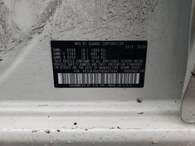 Photo 10 from auction – 2021 SUBARU IMPREZA with VIN 4S3GKAB67M3601894