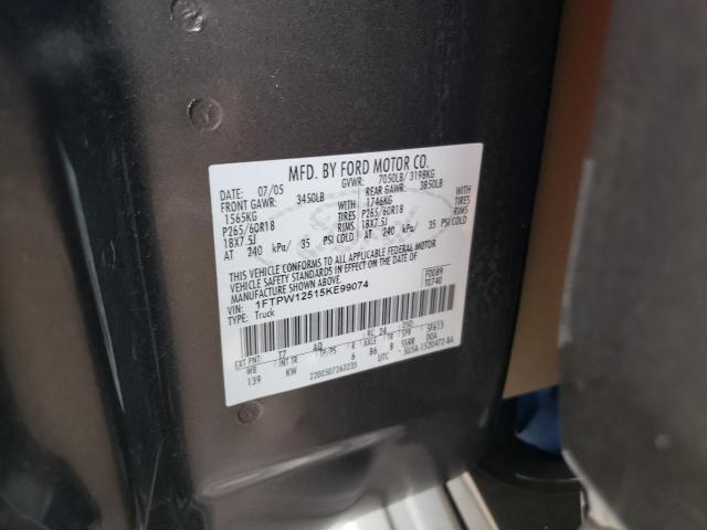 Photo 10 from auction – 2005 FORD F150 SUPER with VIN 1FTPW12515KE99074