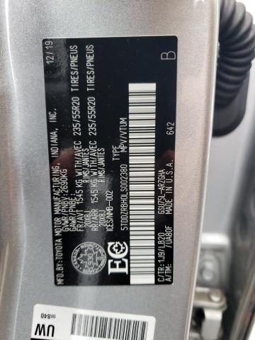 Photo 10 from auction – 2020 TOYOTA HIGHLANDER with VIN 5TDDZRBH0LS002380