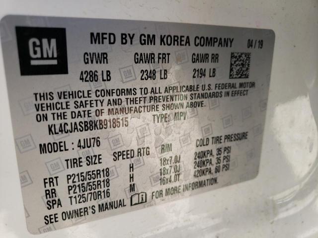 Photo 10 from auction – 2019 BUICK ENCORE PRE with VIN KL4CJASB8KB918515
