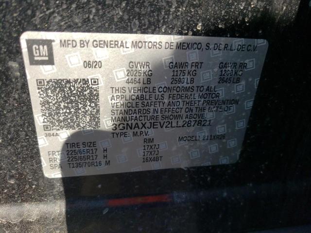 Photo 10 from auction – 2020 CHEVROLET EQUINOX LT with VIN 3GNAXJEV2LL287821