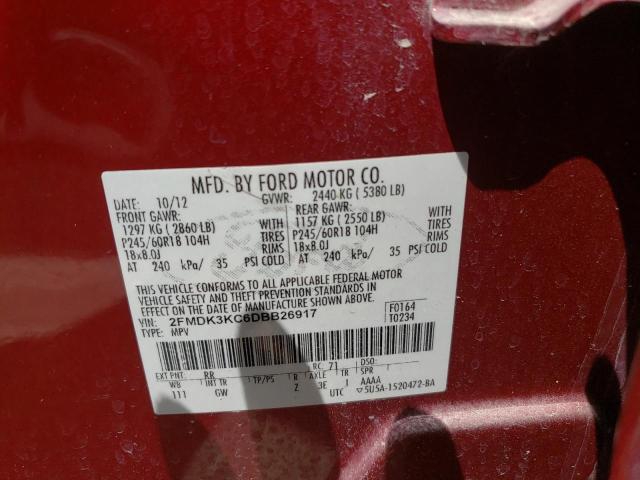 Photo 10 from auction – 2013 FORD EDGE LIMIT with VIN 2FMDK3KC6DBB26917
