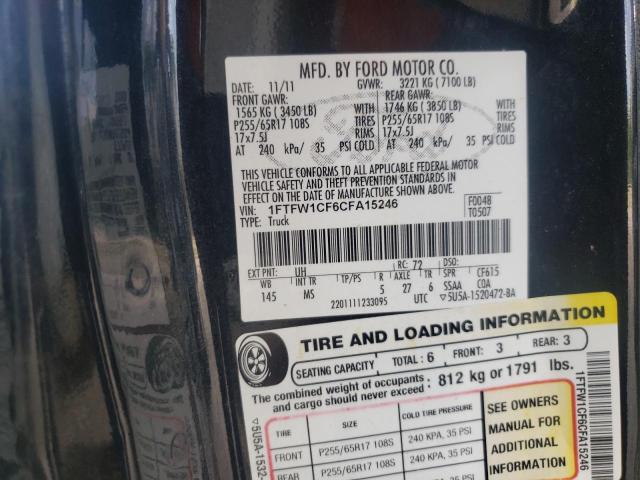 Photo 10 from auction – 2012 FORD F150 SUPER with VIN 1FTFW1CF6CFA15246