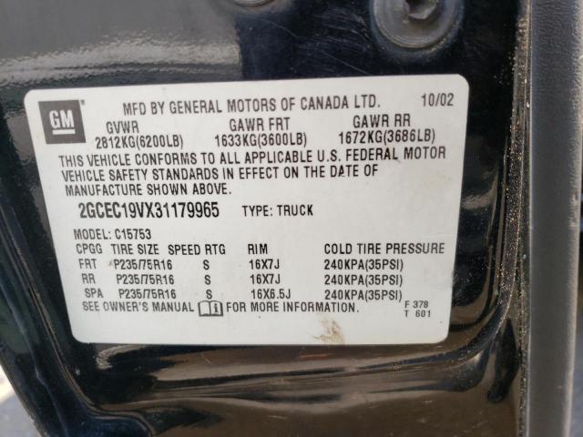 Photo 10 from auction – 2003 CHEVROLET SILVERADO with VIN 2GCEC19VX31179965