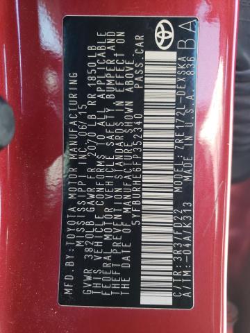 Photo 10 from auction – 2015 TOYOTA COROLLA L with VIN 5YFBURHE6FP352340