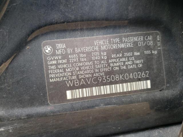 Photo 10 from auction – 2008 BMW 328 XI with VIN WBAVC93508K040262