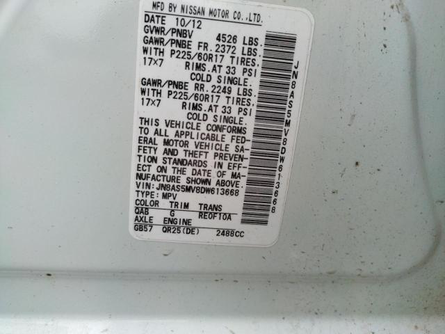 Photo 10 from auction – 2013 NISSAN ROGUE S with VIN JN8AS5MV8DW613668